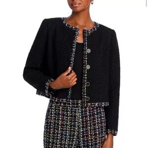Bloomingdale’s AQUA Women’s Black Tweed Trim Blazer